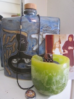 Altar with pic, candle